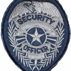 None Grey Embroidered Security Patch 2-3/4" X 3-5/8"