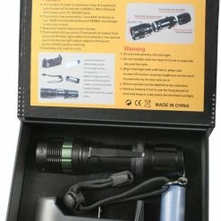 None Black 3 Watt LED Rechargeable Flashlight With Battery Charger Flashlights