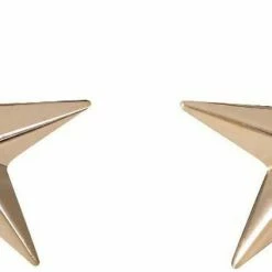 None Gold Polished Brigadier General 2 Stars US Army Rank Insignia Pin Set Insignias / Medals / Ribbons