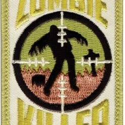 None Olive Drab Military Zombie Killer Patch With Hook Back 2" X 3"
