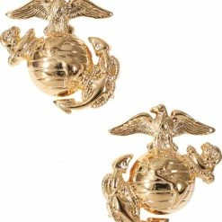 None Gold USMC Globe & Anchor US Marines Logo Insignia Set Insignias / Medals / Ribbons