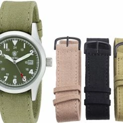 Smith & Wesson Olive Water Resistant Military Interchangeable Band Watch Set