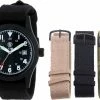Smith & Wesson Black Water Resistant Military Interchangeable Band Watch Set