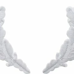 None Silver Military Scrambled Eggs Officer Iron On Leaf Cluster Patch 3.75" Patches