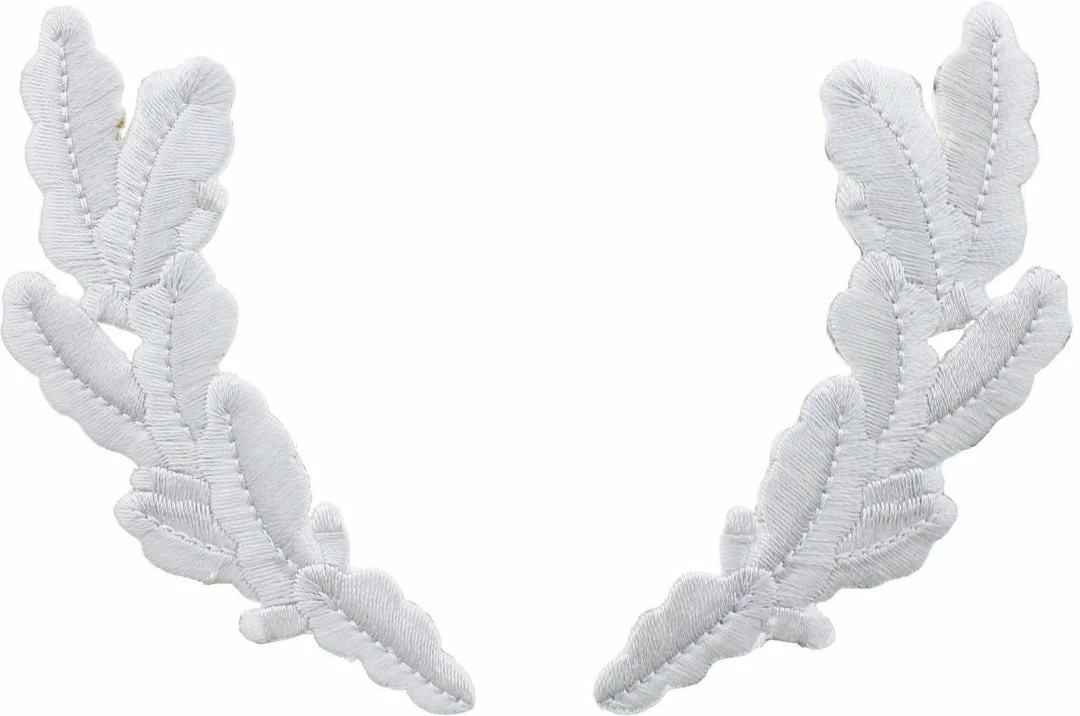 None Silver Military Scrambled Eggs Officer Iron On Leaf Cluster Patch 3.75" Patches 3 None Silver Military Scrambled Eggs Officer Iron On Leaf Cluster Patch 3.75" Patches