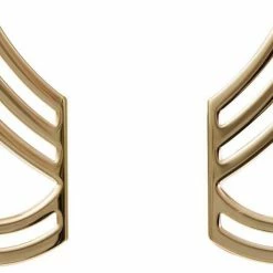 None Polished Gold Sergeant First Class United States Army Rank Insignia Pin