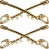 None Insignias / Medals / Ribbons Gold Officers Cavalry Insignia Pin Set