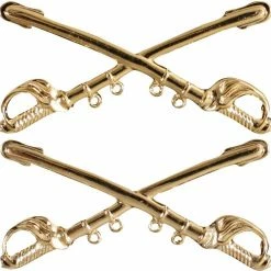 None Insignias / Medals / Ribbons Gold Officers Cavalry Insignia Pin Set