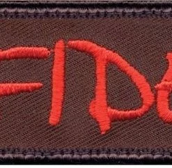 None Brown & Red Military Infidel Patch With Hook Back 1.25" X 4" Patches
