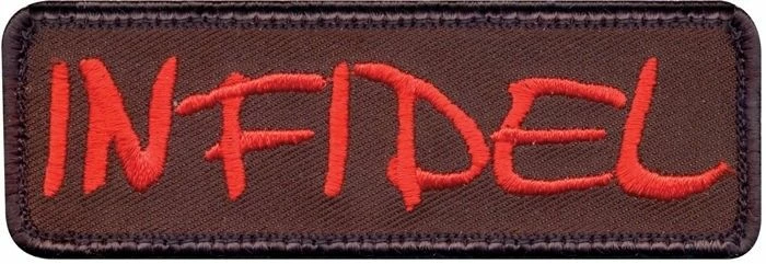 None Brown & Red Military Infidel Patch With Hook Back 1.25" X 4" Patches 3 None Brown & Red Military Infidel Patch With Hook Back 1.25" X 4" Patches