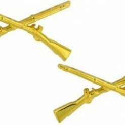 None Gold Plated Army Infantry Officers Insignia Pin Set