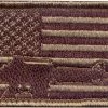 None Subdued US Flag And Rifle Embroidered Patch 1-7/8" X 3-3/8" Patches