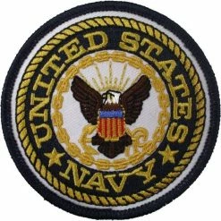 None United States Navy US Eagle Embroidered Logo Round 3" Patch