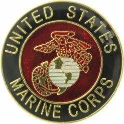 None Insignias / Medals / Ribbons Marine Corps Globe & Anchor Logo Official Round USMC Insignia Pin 1"
