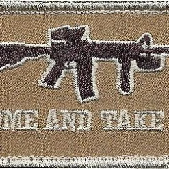None Patches Brown Military Come & Take It Patch W/ Hook Back