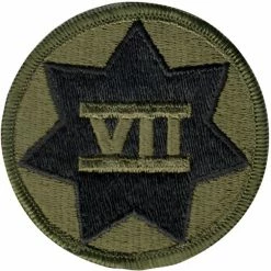 None Subdued US Army 7th Corps Insignia Patch