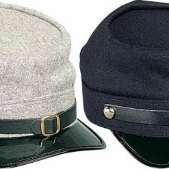 None US American Civil War Kepi Adjustable Wool Army Hat (Navy Blue Or Grey)