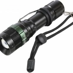 None Black 3 Watt LED Rechargeable Flashlight With Battery Charger Flashlights