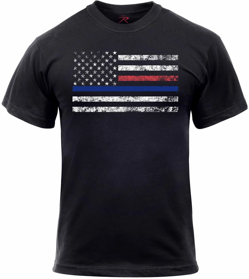 Rothco Shirts Black - Thin Blue Line & Thin Red Line T-shirt 3 Rothco Shirts Black - Thin Blue Line & Thin Red Line T-shirt