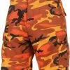 Rothco Savage Orange Camouflage - Military Cargo BDU Shorts (Polyester/Cotton Twill)
