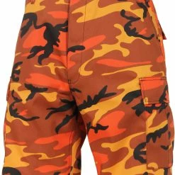 Rothco Savage Orange Camouflage - Military Cargo BDU Shorts (Polyester/Cotton Twill)