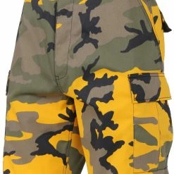 Rothco Stinger Yellow Camouflage - Military Cargo BDU Shorts (Polyester/Cotton Twill)