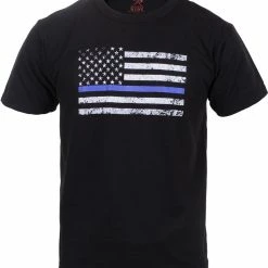 Army Navy Store Black - Kids Thin Blue Line US Flag T-Shirt
