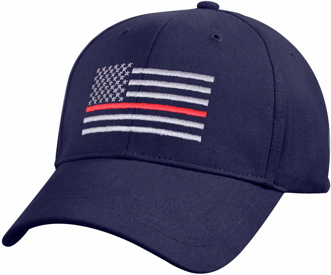 Rothco Headwear Navy Blue - Thin Red Line Flag Low Profile Cap 3 Rothco Headwear Navy Blue - Thin Red Line Flag Low Profile Cap