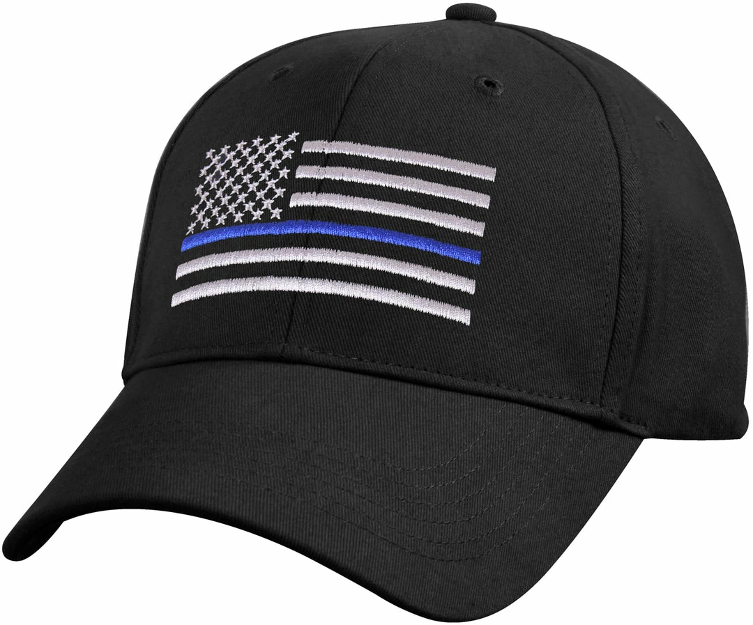 Rothco Kids - Black Low Profile Thin Blue Line Flag Cap Headwear 3 Rothco Kids - Black Low Profile Thin Blue Line Flag Cap Headwear