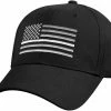 Rothco Headwear Black - Thin White Line Flag Low Pro Cap
