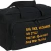 Army Navy Store Bags Black - G.I. Type Zipper Pocket Mechanics Tool Bag With Military Stencil