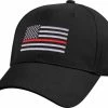 Rothco Headwear Black - Thin Red Line Flag Low Profile Cap 1 Rothco Headwear Black - Thin Red Line Flag Low Profile Cap
