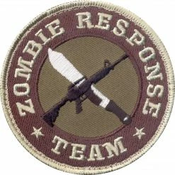 None Brown Zombie Response Team Patch W/ Hook Back Patches