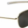 Gold Aviator Sunglasses Air Force Style American Optics Grey Lenses With Case
