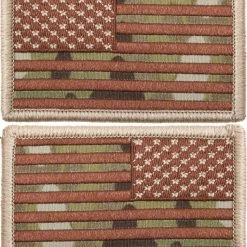 None Multi Cam USA Flag Military Hook & Loop American Flag Patch SET - 2 PATCHES!