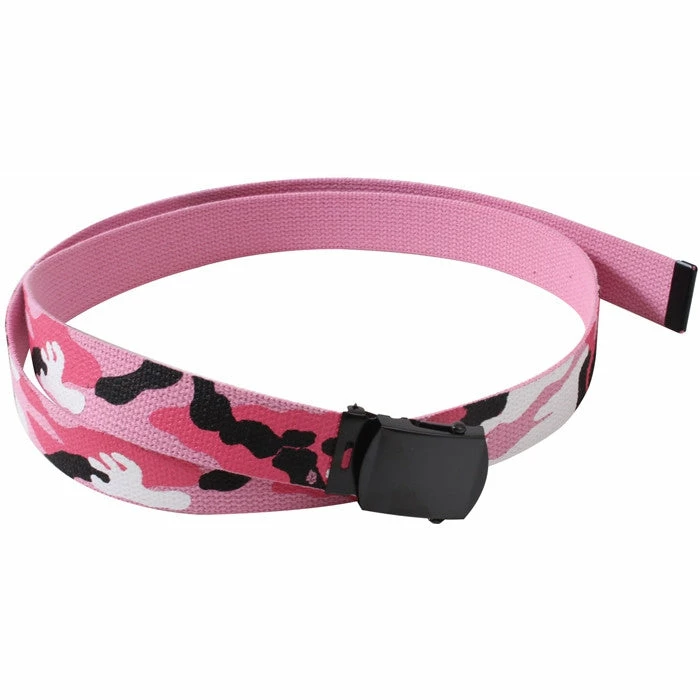 Rothco Pink Camouflage - Military Web Belt With Black Buckle 54 In. Belts / Suspenders 3 Rothco Pink Camouflage - Military Web Belt With Black Buckle 54 In. Belts / Suspenders
