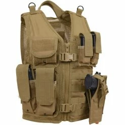 Army Navy Store Coyote Brown - Kids MOLLE Compatible Cross Draw Tactical Vest Vests