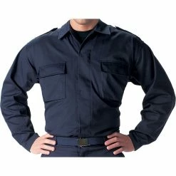 Rothco Navy Blue - Long Sleeve BDU Tactical Shirt - Polyester Cotton Twill