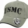 Army Navy Store Olive Drab - Vintage USMC Low Profile Adjustable Baseball Cap Headwear