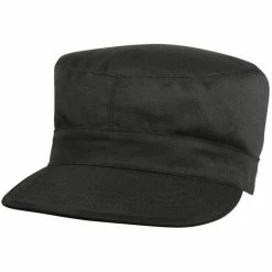 Rothco Black Military Fatigue Cap Polyester Cotton Fitted Hat Headwear