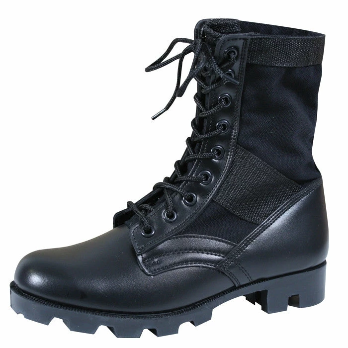 Rothco Black - Panama Sole Military Jungle Boots - Leather 8 In. 4 Rothco Black - Panama Sole Military Jungle Boots - Leather 8 In.