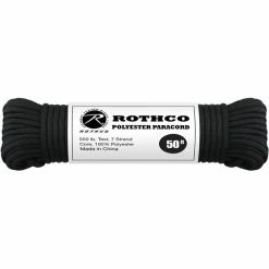 Rothco Black - Polyester 550 LB Tested 100 Feet Paracord Rope