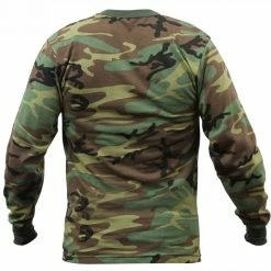 Rothco Woodland Camouflage - Military Long Sleeve T-Shirt Shirts