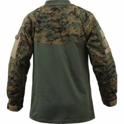 Rothco Digital Woodland Camouflage - Military Tactical Lightweight Flame Resistant Combat Shirt