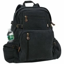 Rothco Black - Vintage Military Style Jumbo Backpack