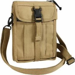 Army Navy Store Khaki - Tactical Canvas Travel Portfolio Shoulder Bag