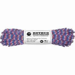 Rothco Paracord / Rope / Rappelling Gear Patriotic Camouflage - Military Grade 550 LB Tested Type III Paracord Rope 100' - Nylon USA Made