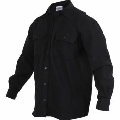 Rothco Shirts Black - Heavy Weight Solid Flannel Shirt
