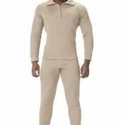 Rothco Sand - Cold Weather GI Underwear Zip-Collar Shirt Shirts