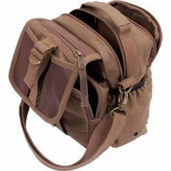 Army Navy Store Brown - Canvas & Leather Travel Shoulder Bag Bags